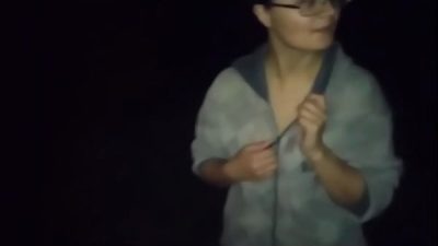 Risky Sex!!! Hot Babe Sucks Cock And Fucked Near Street At Night